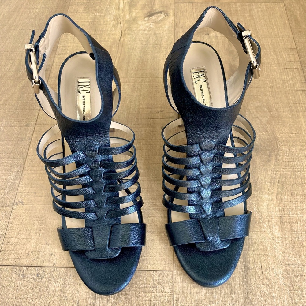INC International Concepts Sandals. Black with Gold buckle. Size 10.